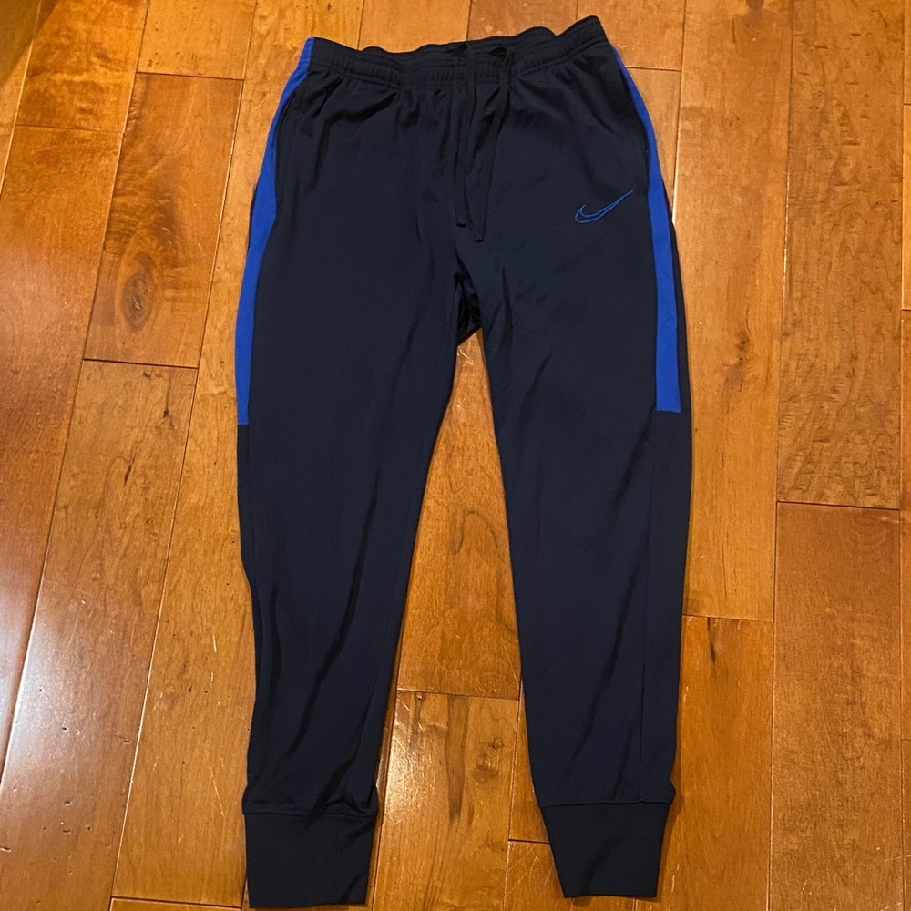 Nike Black Joggers with Blue Stripes